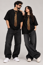 Wild Tie™ — 240 GSM Leopard Print Oversized T-Shirt