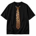 Wild Tie™ — 240 GSM Leopard Print Oversized T-Shirt