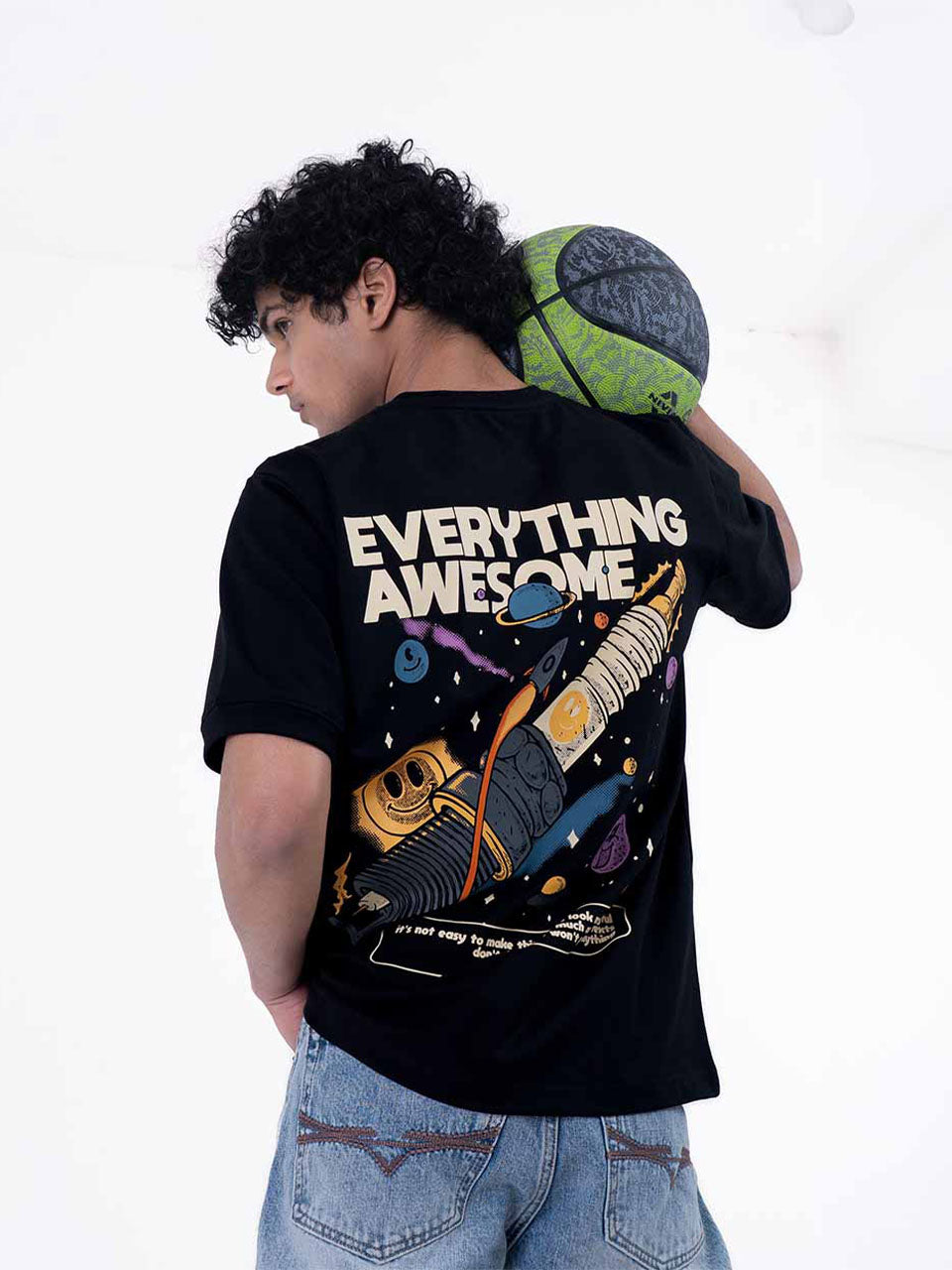 Cosmic Optimism Oversized Graphic T-Shirt