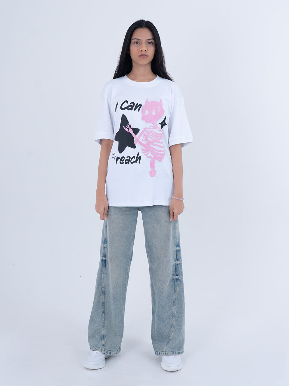 Reaching Beyond Oversized Graphic T-Shirt