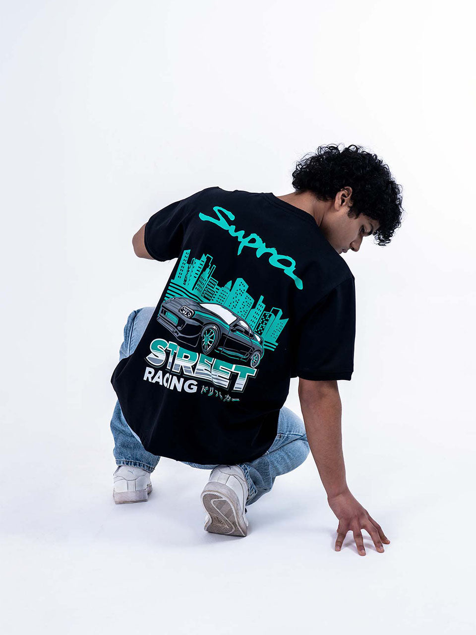 Midnight Velocity Oversized Graphic T-Shirt