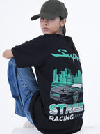 Midnight Velocity Oversized Graphic T-Shirt