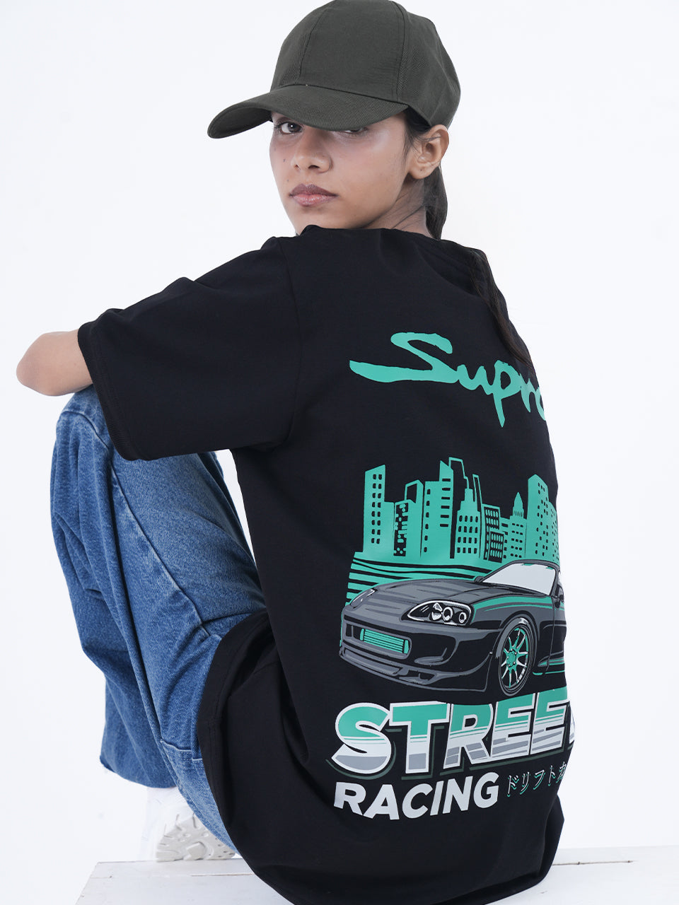 Midnight Velocity Oversized Graphic T-Shirt