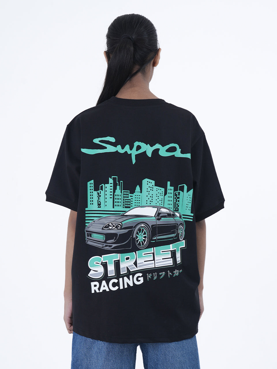 Midnight Velocity Oversized Graphic T-Shirt