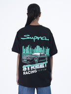 Midnight Velocity Oversized Graphic T-Shirt